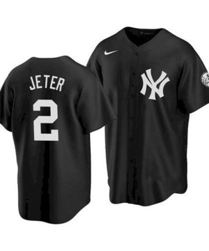 New York Yankees 2 Derek Jeter 2021 Black Cool Base Stitched Baseball Jersey