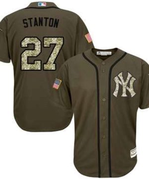 New York Yankees 27 Giancarlo Stanton Green Salute to Service Stitched MLB Jersey
