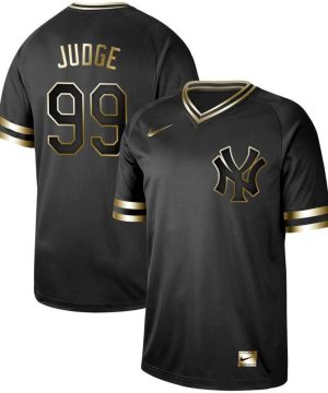 New York Yankees 99 Aaron Judge Black Gold Stitched MLB Jersey
