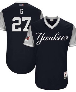 New York Yankees Giancarlo Stanton G Majestic Navy Gray 2018 Players Weekend Jersey