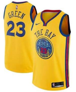 Nike Golden State Warriors 23 Draymond Green Gold NBA Swingman City Edition Jersey