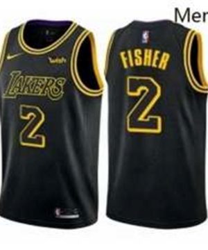 Nike Los Angeles Lakers 2 Derek Fisher Swingman Black City Edition NBA Jersey