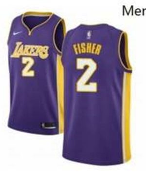 Nike Los Angeles Lakers 2 Derek Fisher Swingman Purple NBA Jersey Statement Edition