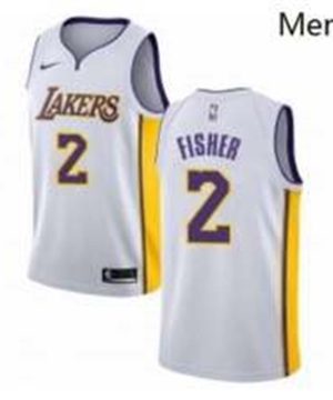 Nike Los Angeles Lakers 2 Derek Fisher Swingman White NBA Jersey Association Edition