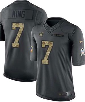 Nike Raiders 7 Marquette King Black Mens Stitched NFL Limited 2016 Salute To Service Jersey 1