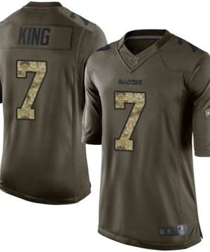 Nike Raiders 7 Marquette King Green Mens Stitched NFL Limited Salute To Service Jersey 1
