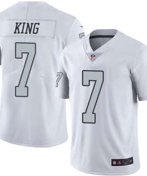 Nike Raiders 7 Marquette King White Mens Stitched NFL Limited Rush Jersey 1