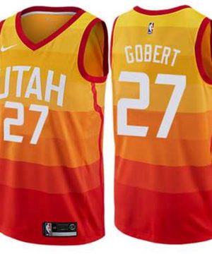 Nike Utah Jazz 27 Rudy Gobert Orange NBA Swingman City Edition Jersey