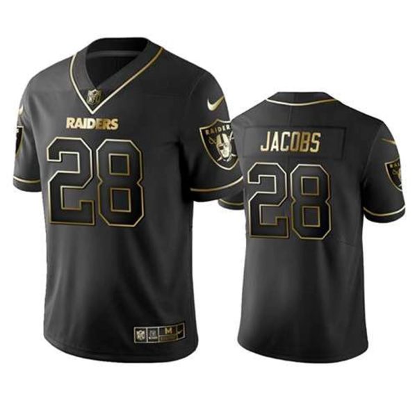 Oakland Raiders 28 Josh Jacobs Black 2019 Golden Edition Limited Stitched NFL Jersey