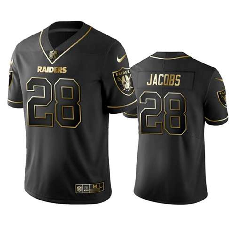 Oakland Raiders #28 Josh Jacobs Black 2019 Golden Edition Limited Stitched NFL Jersey