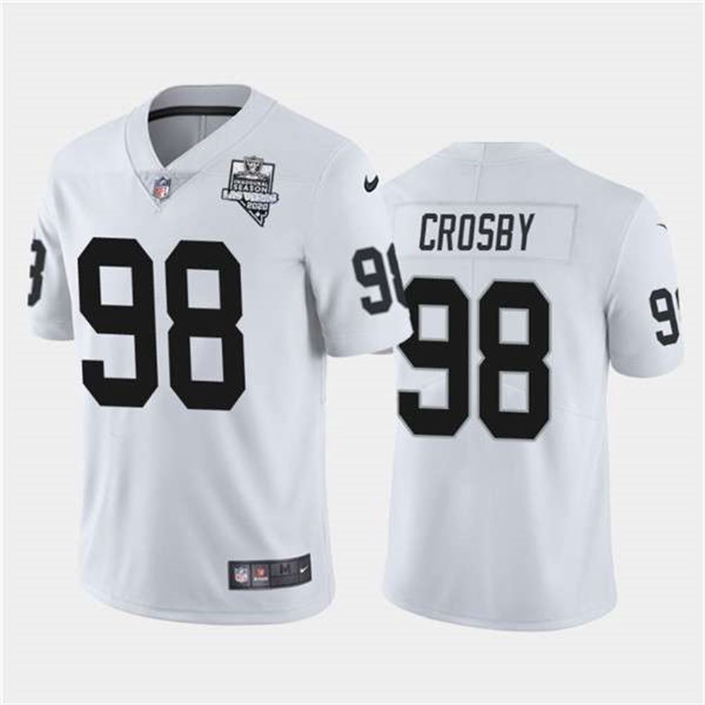 Oakland Raiders White #98 Maxx Crosby 2020 Inaugural Season Vapor Limited Stitched NFL Jersey