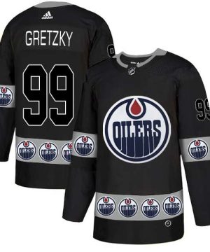 Oilers 99 Wayne Gretzky Black Team Logos Fashion Jersey