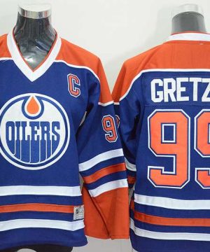 Oilers 99 Wayne Gretzky Blue CCM Jersey