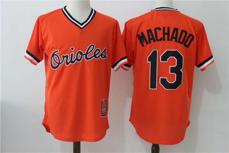 Orioles 13 Manny Machado Orange Cooperstown Collection Jersey