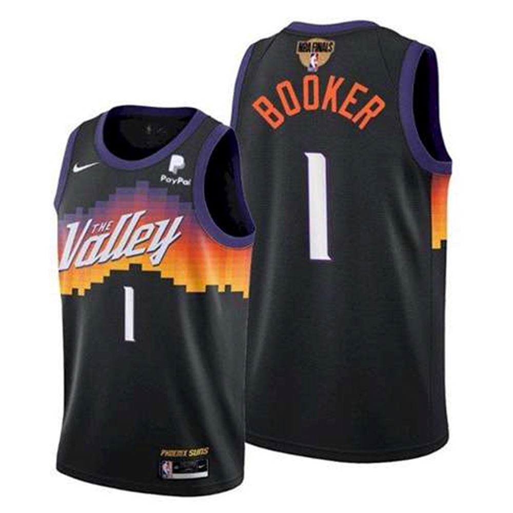 Phoenix Suns #1 Devin Booker 2021 NBA Finals Black City Edition Stitched NBA Jersey