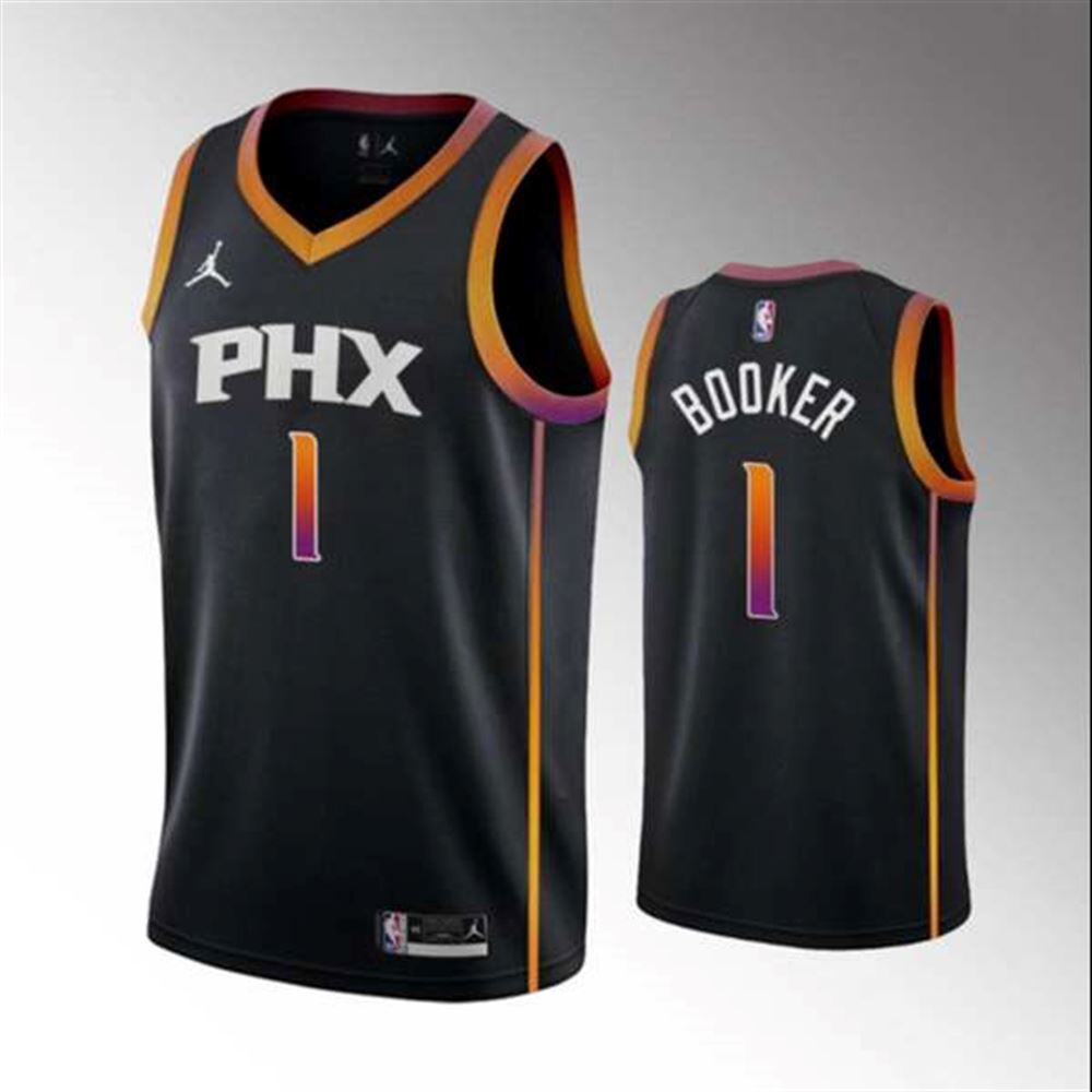 Phoenix Suns #1 Devin Booker Balck Stitched Basketball Jersey