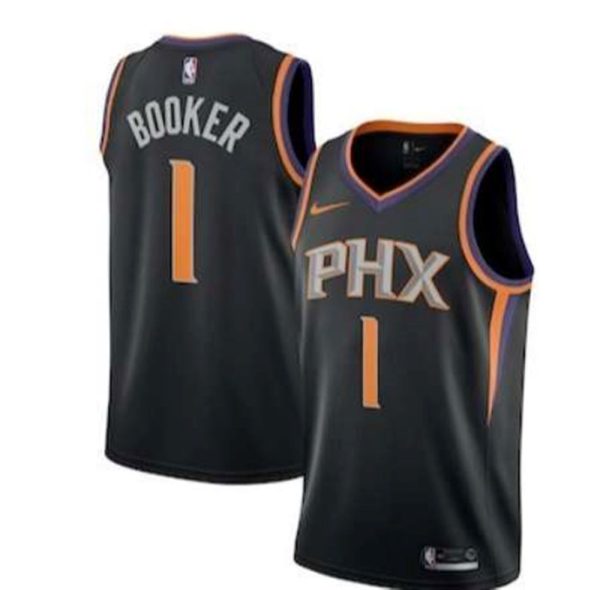 Phoenix Suns 1 Devin Booker Black Stitched Jersey