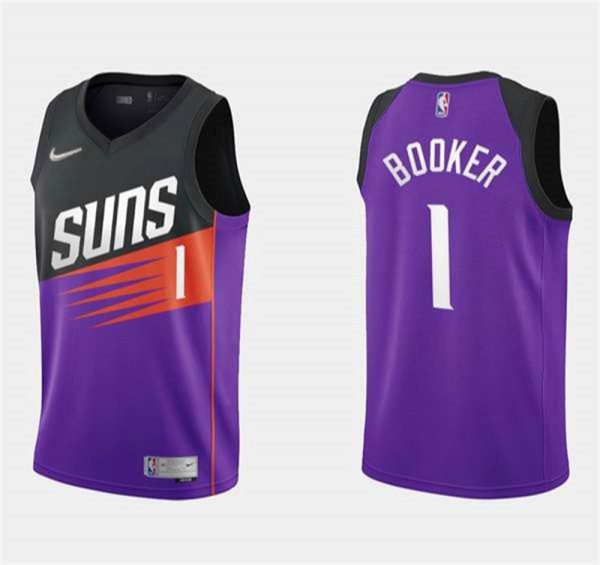 Phoenix Suns 1 Devin Booker Earned Edition Stitched NBA Jersey