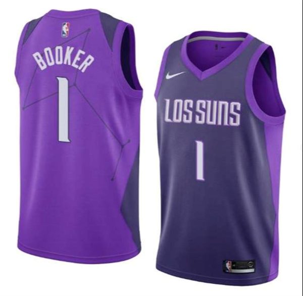 Phoenix Suns Purple 1 Devin Booker Purple Stitched NBA Jersey