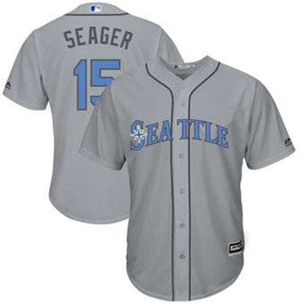 Seattle Mariners #15 Kyle Seager Majestic Gray Father's Day Cool Base  Replica Jersey