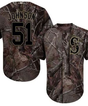 Seattle Mariners 51 Randy Johnson Camo Realtree Collection Cool Base Stitched MLB Jersey