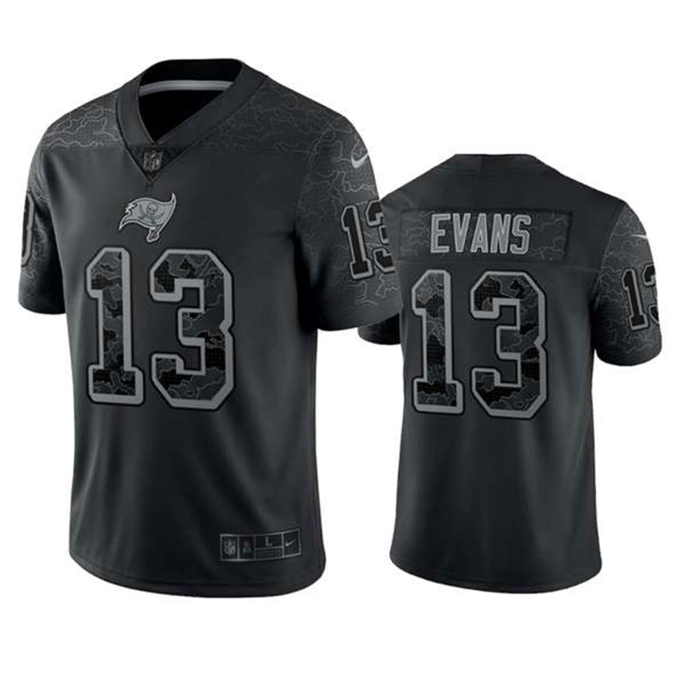Tampa Bay Buccaneers #13 Mike Evans Black Reflective Limited Stitched Jersey