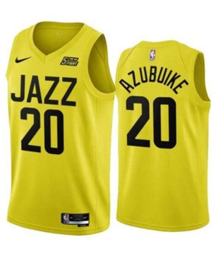 Utah Jazz 20 Udoka Azubuike Yellow 2022 23 Association Edition Stitched Basketball Jersey