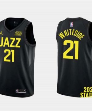 Utah Jazz 21 Hassan Whiteside Black 2022 23 Association Edition Stitched Basketball Jersey