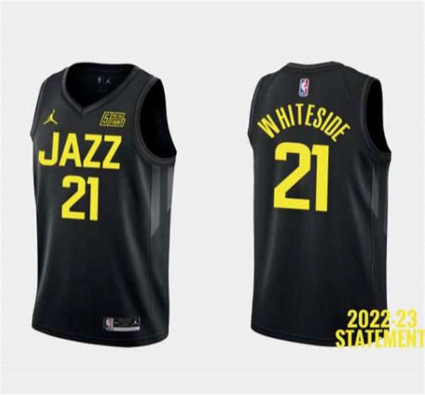 Utah Jazz 21 Hassan Whiteside Black 2022 23 Association Edition Stitched Basketball Jersey