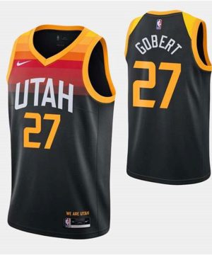 Utah Jazz 27 Rudy Gobert Black City Swingman 2020 21 Stitched NBA Jersey