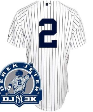 Yankees 2 Derek Jeter White With DJ 3K Patch Stitched MLB Jersey