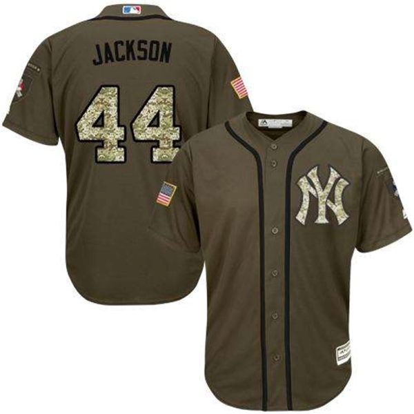 Yankees 44 Reggie Jackson Green Salute To Service Stitched MLB Jersey 1