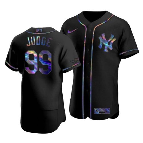 Mens New York Yankees Aaron Judge 99 Iridescent Logo Holographic Limited Jersey