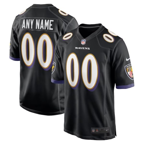 Baltimore Ravens Nike Youth Game Custom Jersey Black