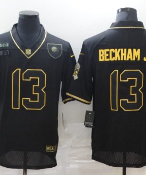 Nike Browns 13 Odell Beckham Jr. Black Gold 2020 Salute To Service Limited Jersey