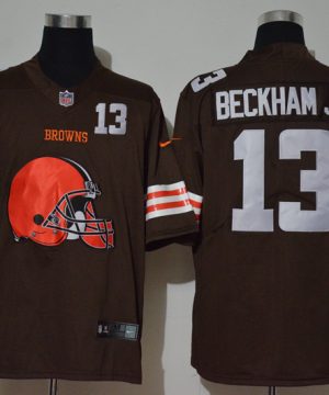 Nike Browns 13 Odell Beckham Jr. Brown Team Big Logo Number Vapor Untouchable Limited Jersey