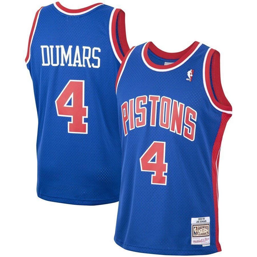 Joe Dumars Detroit Pistons Mitchell Ness 1988 89 Hardwood Classics Swingman Player Blue 3D Jersey
