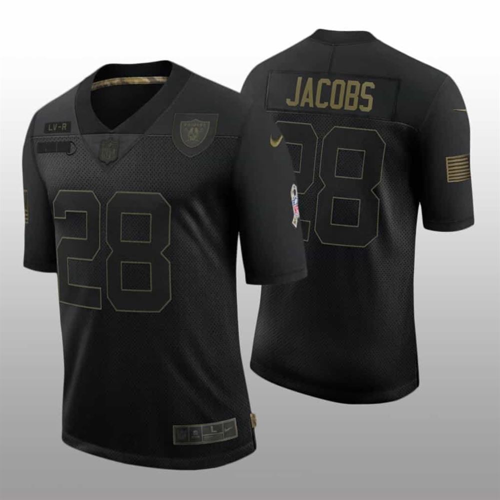 Josh Jacobs Jersey Raiders Limited 2020 Salute To Service Black