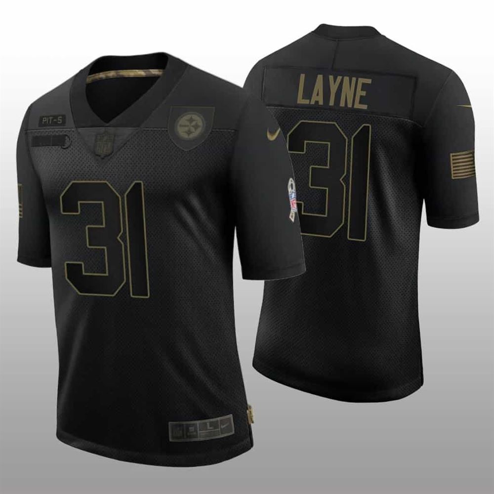 Justin Layne Jersey Steelers Limited 2020 Salute To Service Black