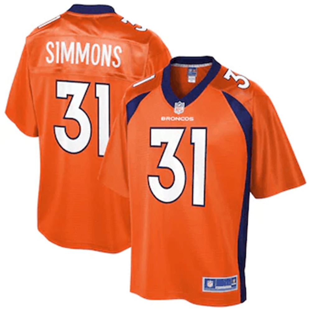 Justin Simmons Denver Broncos Nfl Pro Line Primary Player Team Orange 3D Jersey