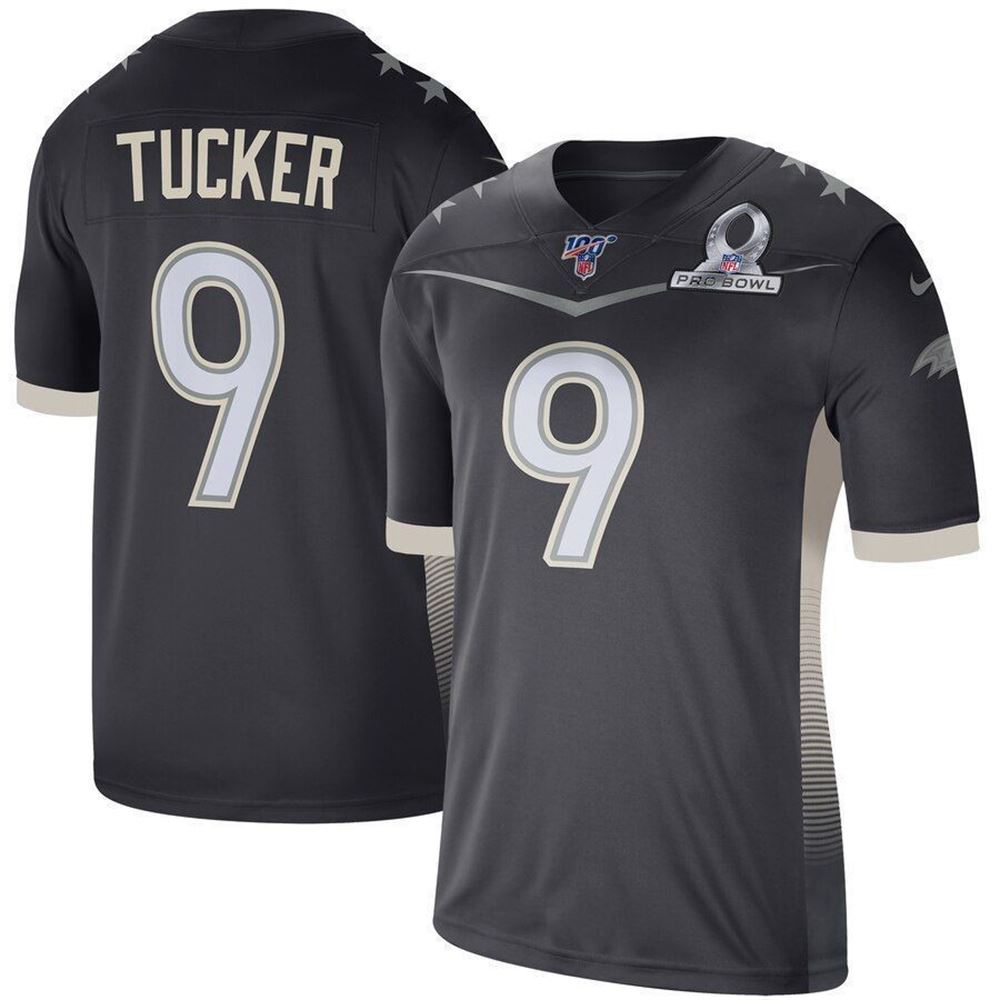 Justin Tucker Nike 2021 AFC Pro Bowl Game Jersey Anthracite CkKky