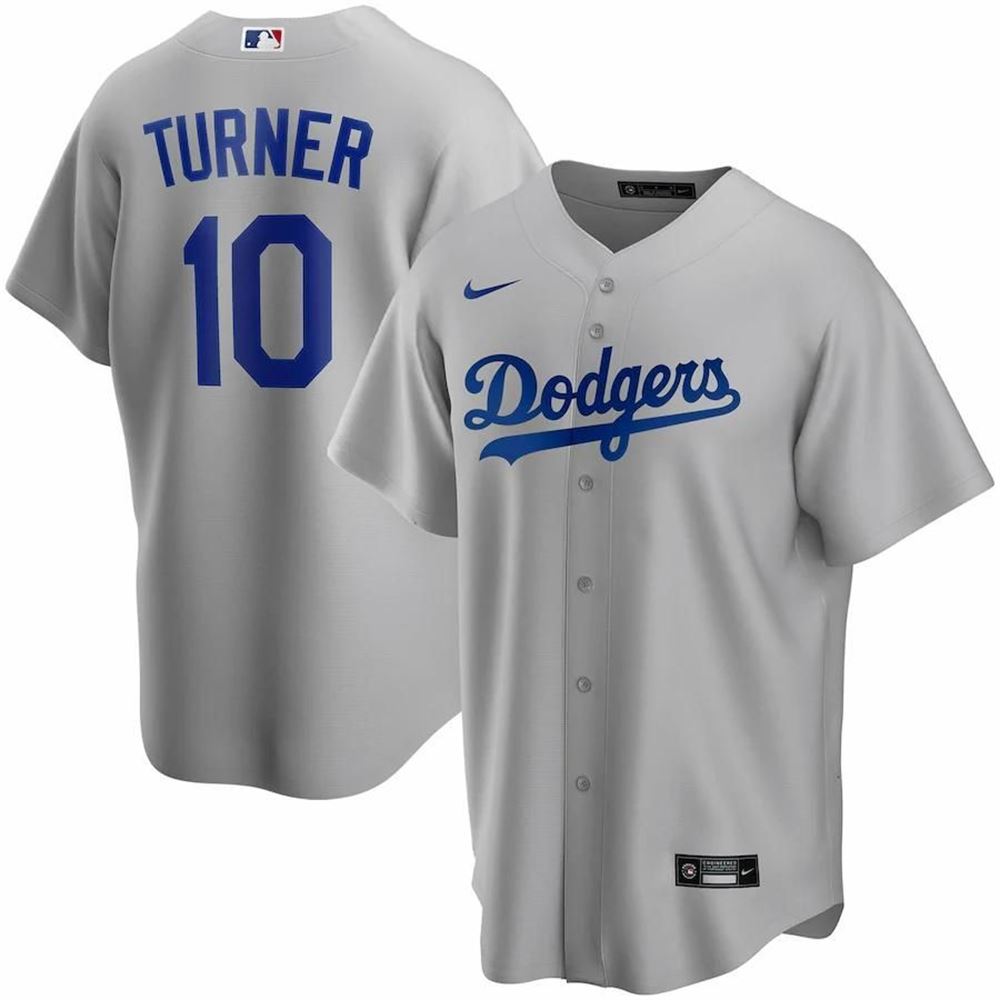 Justin Turner Los Angeles Dodgers Nike Alternate 2021 Replica Player Jersey Gray MLB Jersey 2FzAl