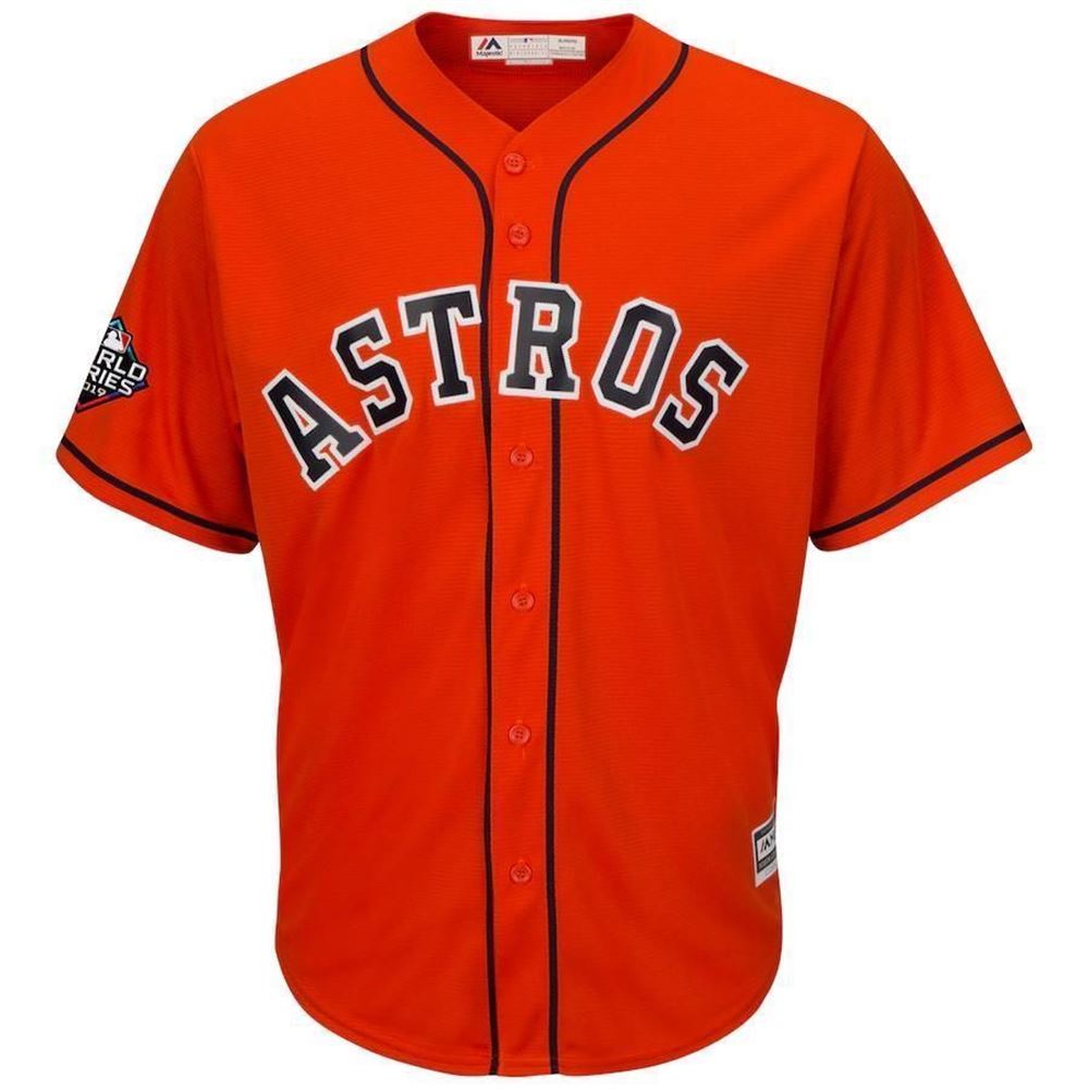Justin Verlander Houston Astros Majestic 2021 World Series Bound Official Cool Base Player Orange 3D Jersey