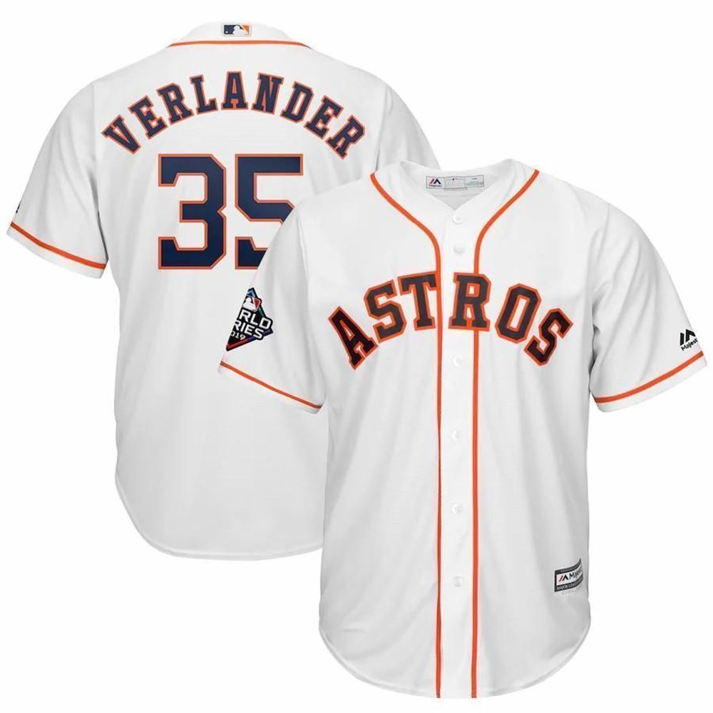 Justin Verlander Houston Astros Majestic 2021 World Series Bound Official Cool Base Player White 3D Jersey