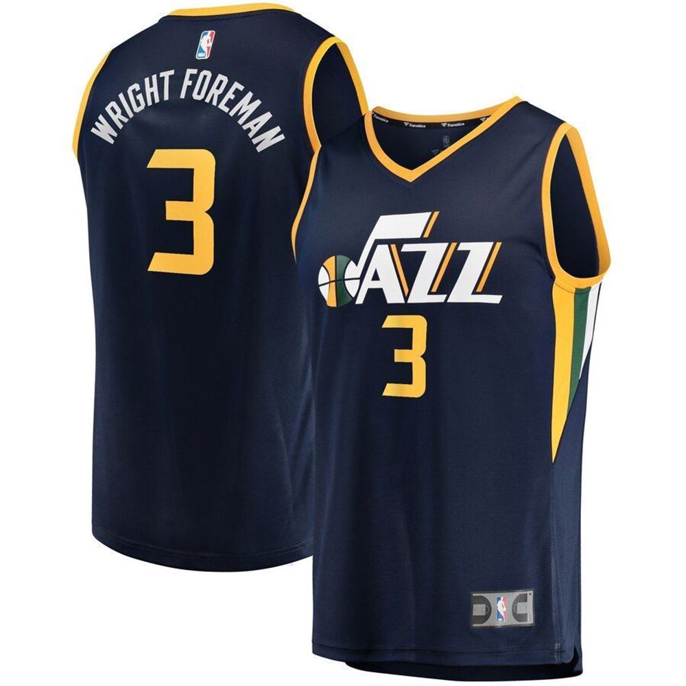 Justin WrightForeman Utah Jazz Fast Break Replica Jersey jersey Navy Icon Edition