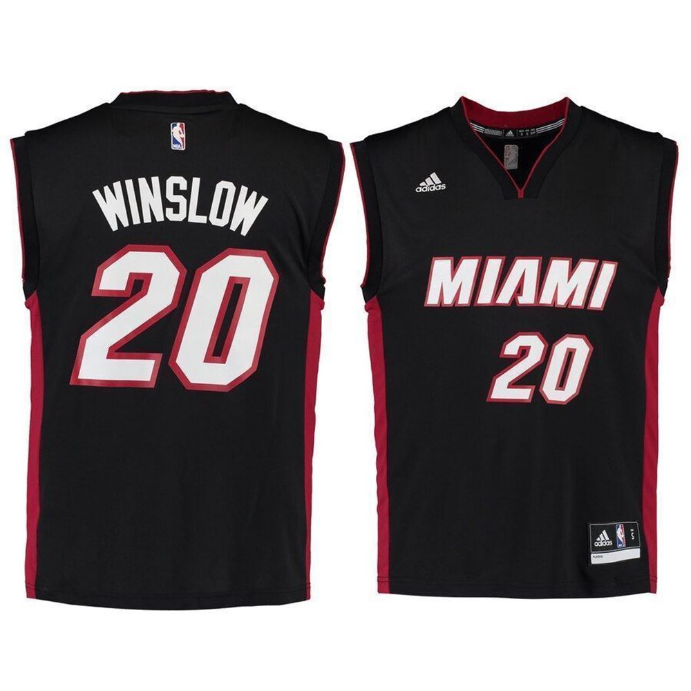 Justise Winslow Miami Heat Adidas Road Replica Black 3D Jersey z19ZK