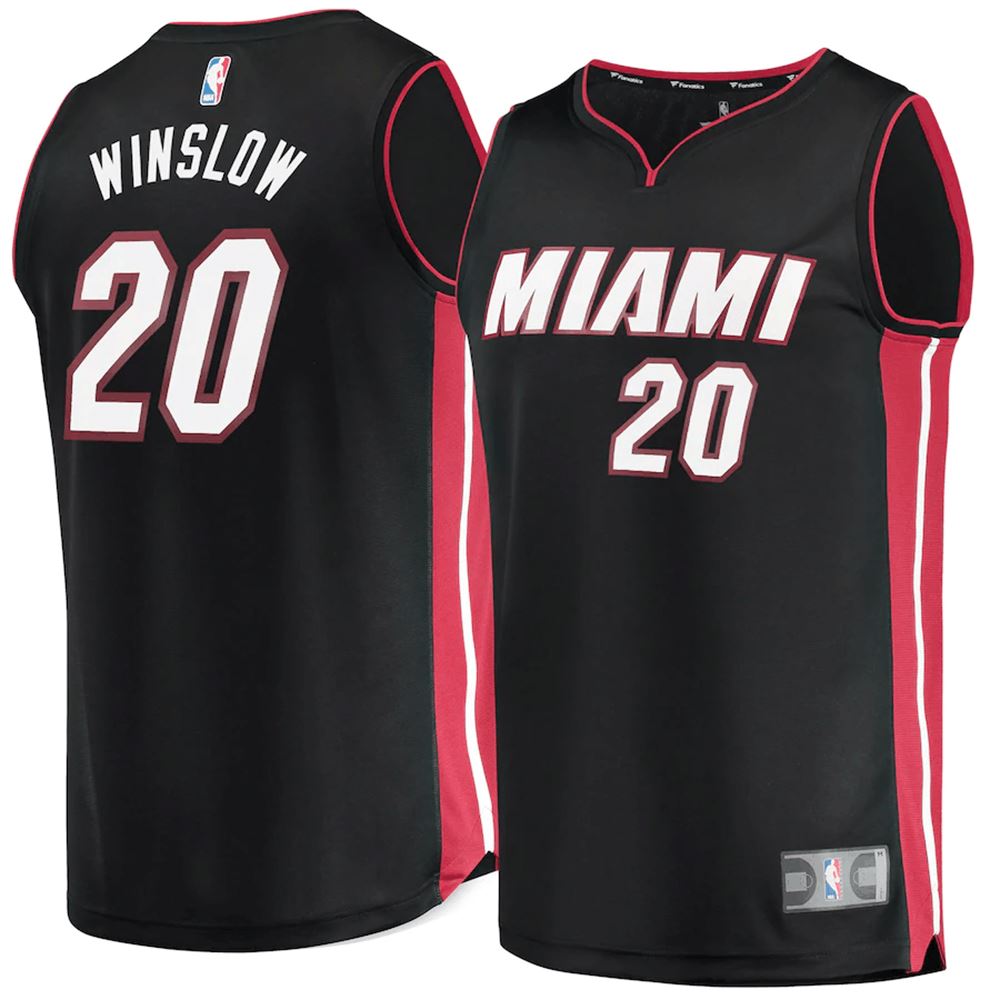 Justise Winslow Miami Heat Fanatics Branded Fast Break Replica Black Icon Edition 3D Jersey