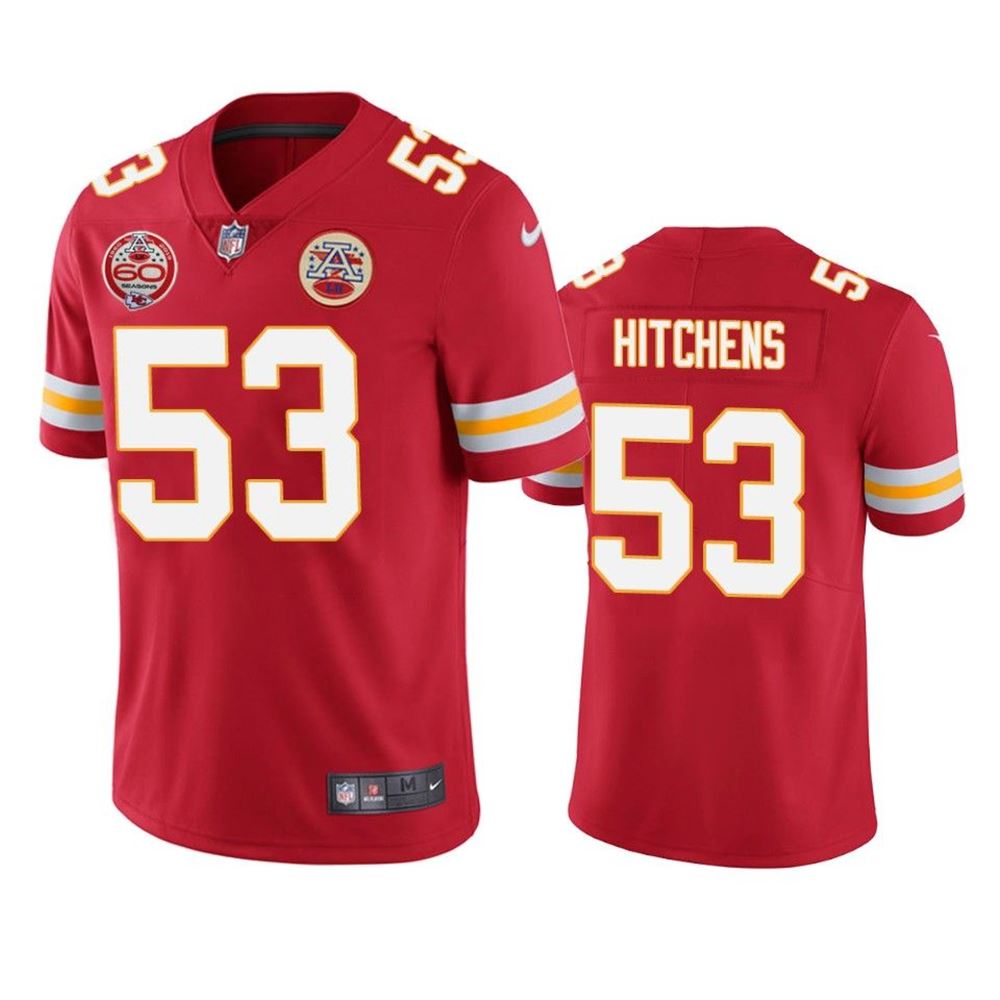 Kansas City Chiefs Anthony Hitchens Red 60th Anniversary Vapor Limited Jersey