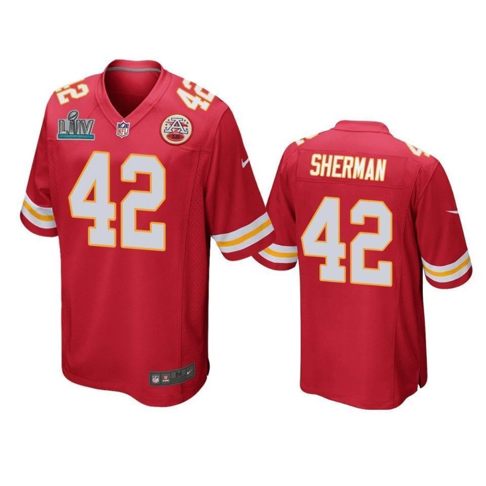 Kansas City Chiefs Anthony Sherman Red Super Bowl Liv Game 3D Jersey bfAOF