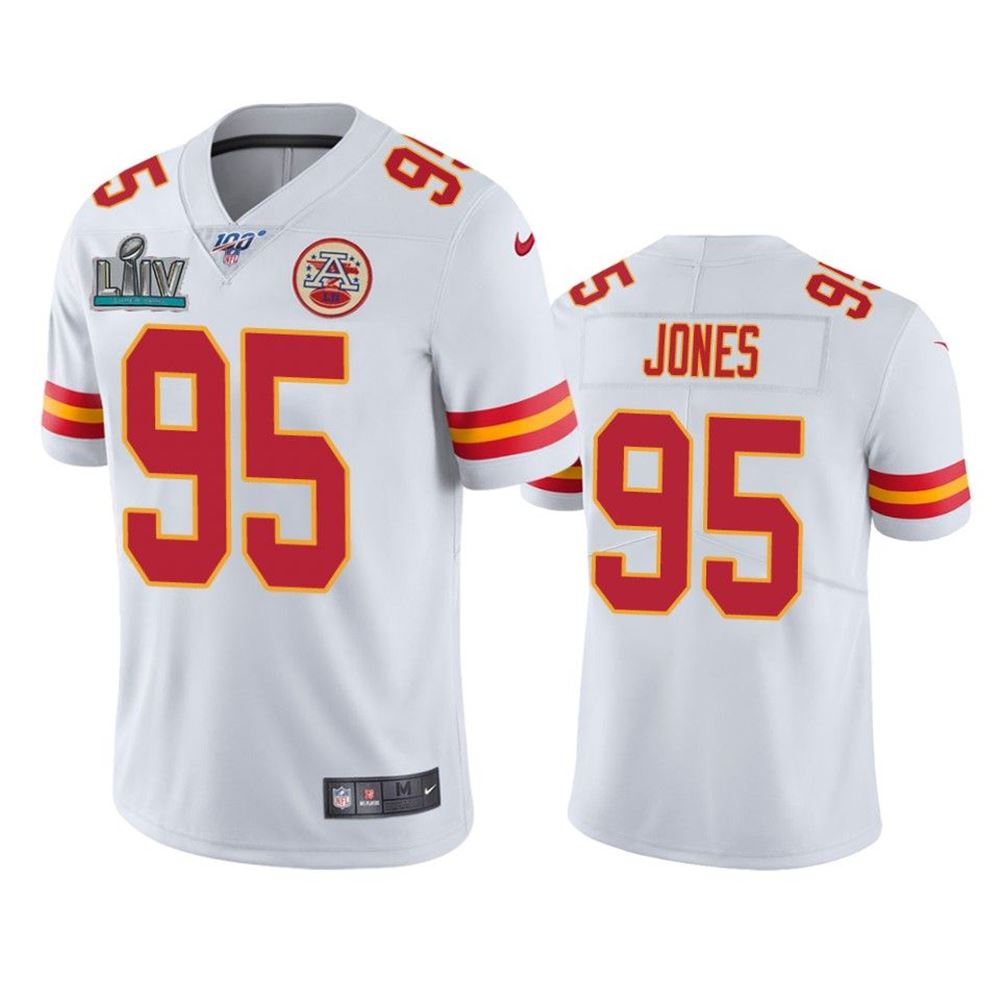Kansas City Chiefs Chris Jones White Super Bowl LIV Vapor Limited Jersey